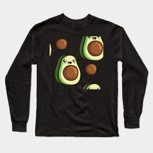 Avocado Cute Vegetable funny baby character Long Sleeve T-Shirt